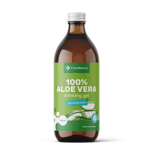 100% jus d'aloe vera avec morceaux de pulpe