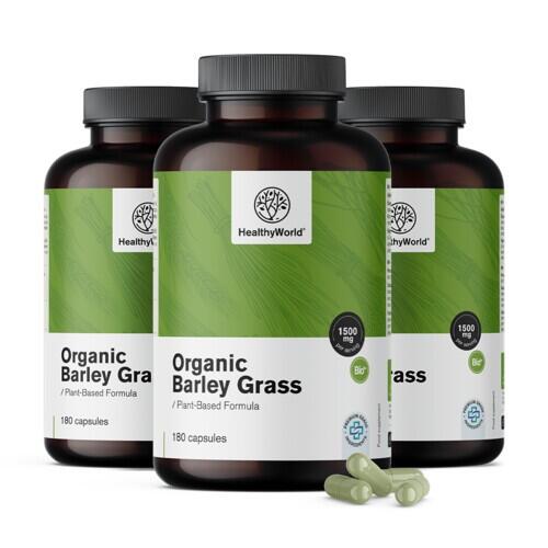 3x organiczna trawa jęczmienna 1500 mg