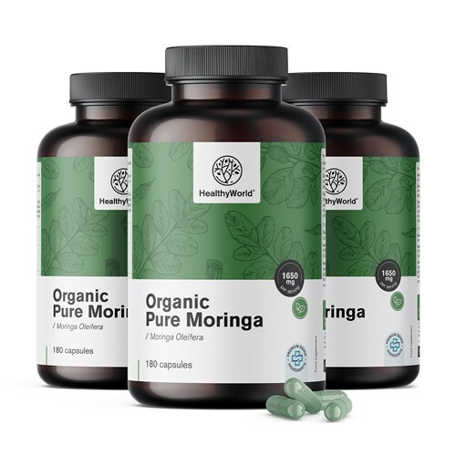3x Organiczna Moringa 1650 mg