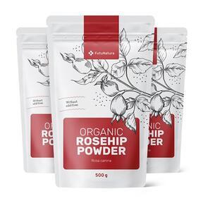 3x Organic rosehip powder