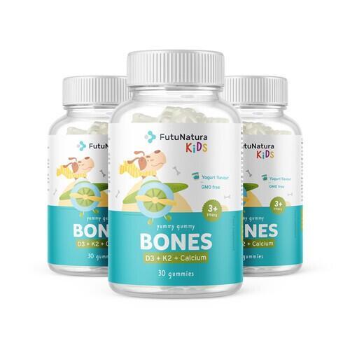 3x BONES - Gumíky na kosti pre deti