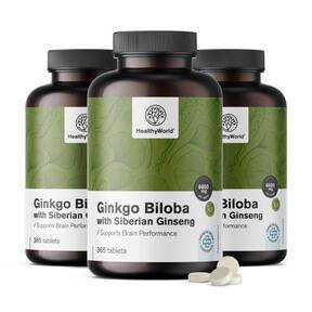 3x Ginkgo biloba avec ginseng sibérien 6600 mg