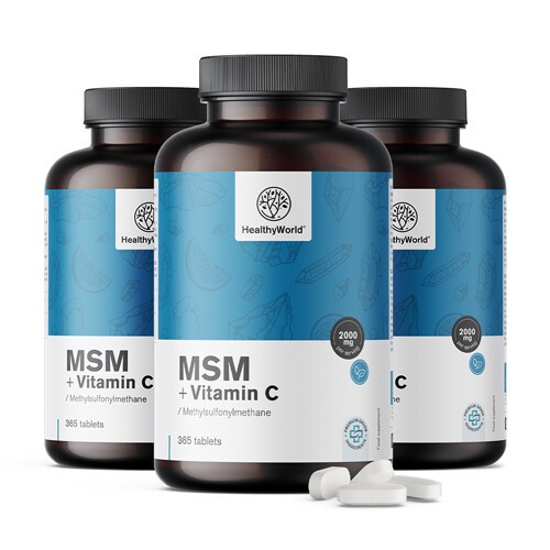 3x MSM 2000 mg - C-vitaminnal