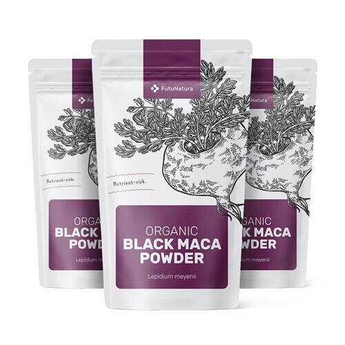 3x økologisk sort Maca-pulver