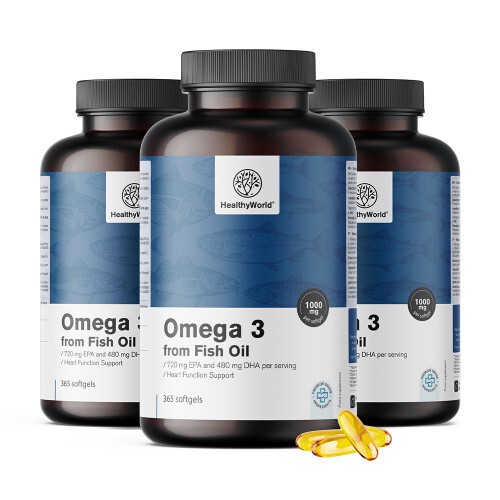 3x Omega-3 1000 mg - à partir d'huile de poisson