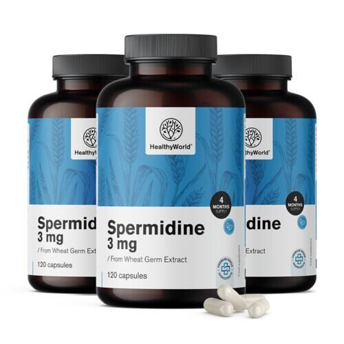 3x Spermidyna 3 mg - z ekstraktu z kiełków pszenicy