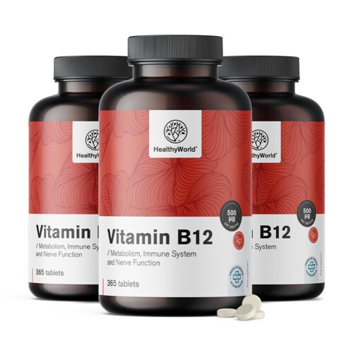 3x Vitamín B12 500 µg