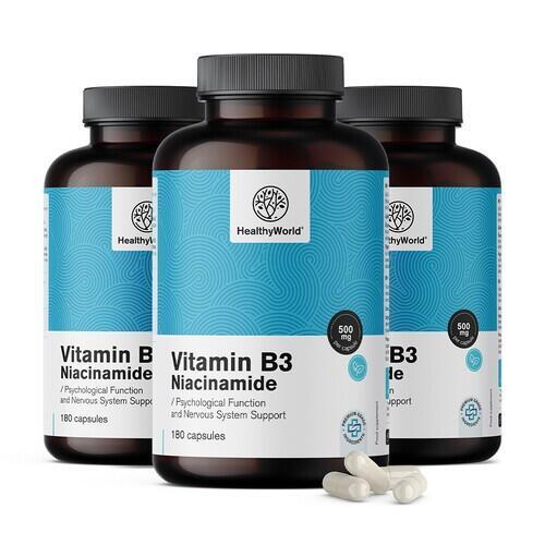 3x Vitamín B3 500 mg – niacínamid