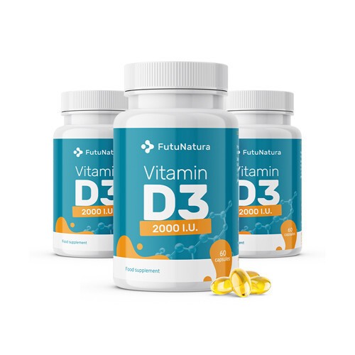 3x Vitamina D3, 2000 UI