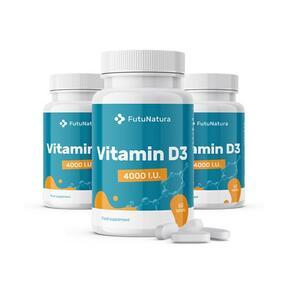 3x Vitamín D3, 4000 IU