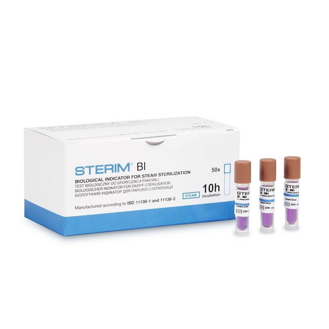 Ampoule de test biologique STERIM pour un contrôle de stérilisation à la vapeur de 10 heures