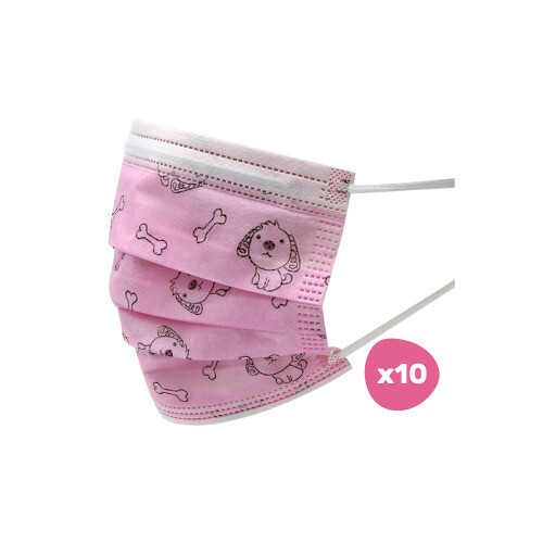 Babybind, lyserøde med hundehvalpe