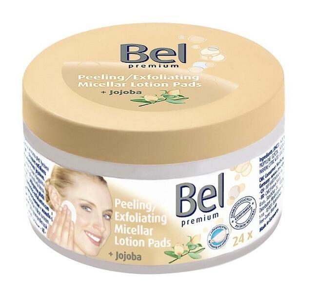 Bel Premium złuszczające wilgotne tampony do demakijażu z wodą micelarną z olejkiem jojoba