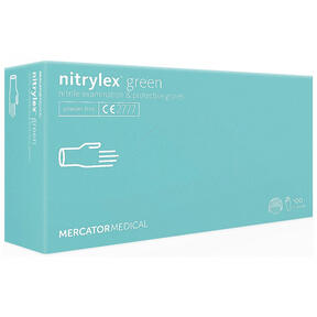 Mănuși din nitril fără pudră Mercator Nitrylex verde XL - 100 buc