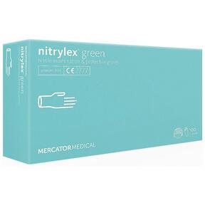 Bezpudrové nitrilové rukavice Mercator Nytrilex green XS - 100ks