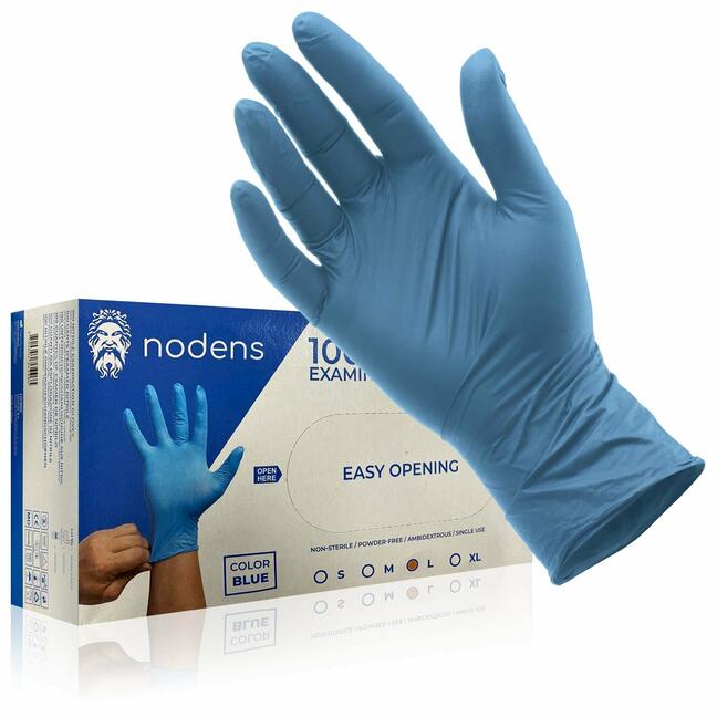 Bezpudrové nitrilové rukavice Nodens M - 100ks