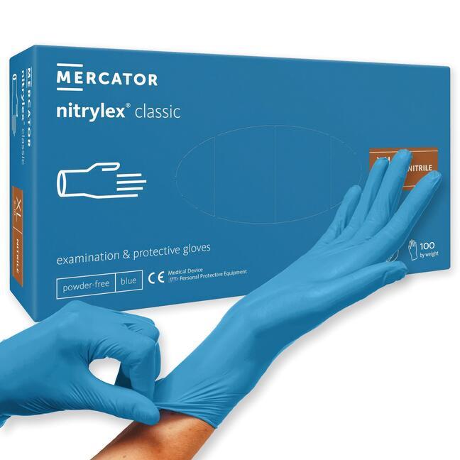 Bezpudrowe rękawice nitrylowe Mercator nitrylex classic XL - 100 szt.