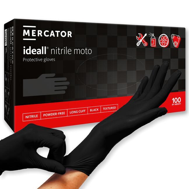 Bezpudrowe rękawice nitrylowe moto M firmy MERCATOR