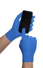 Bezpudrowe rękawice teksturowane nitrylowe Mercator GoGrip blue XS