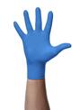 Bezpudrowe rękawice teksturowane nitrylowe Mercator GoGrip niebieskie L