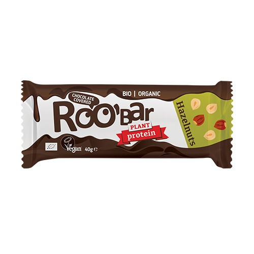 BIO Roobar proteinbar - hasselnød & chokolade
