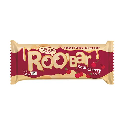 BIO Roobar vegansk bar - kirsebær og hvid glasur