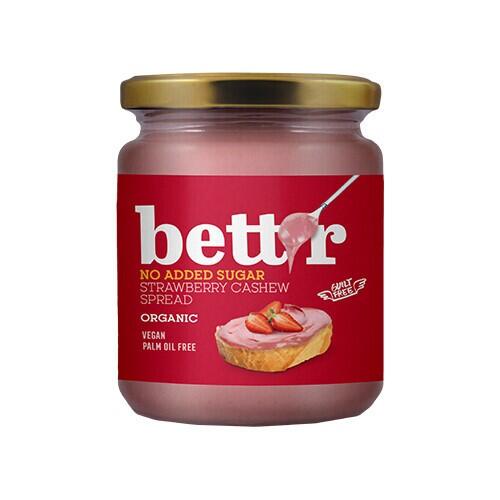 Biologische cashew- en aardbeienspread met erythritol