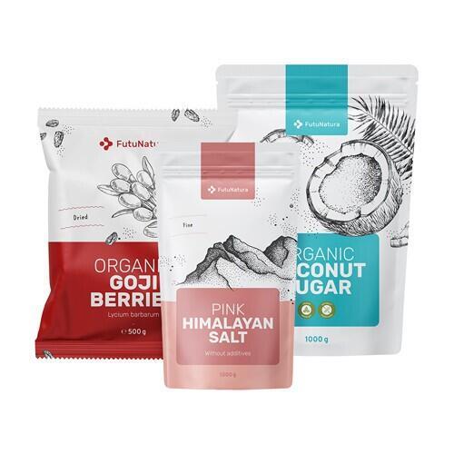 Culinary set: goji berries + coconut sugar + Himalayan salt