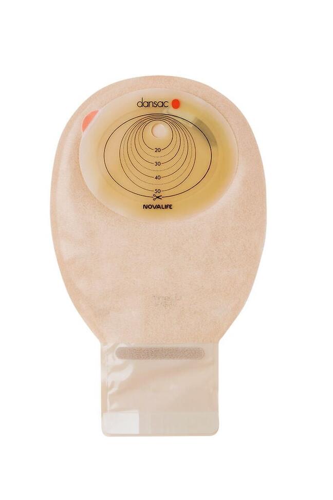 Dansac NovaLife 1 - opaque - 230 ml, opaque, taille de bague 35/50 mm - 30 pièces