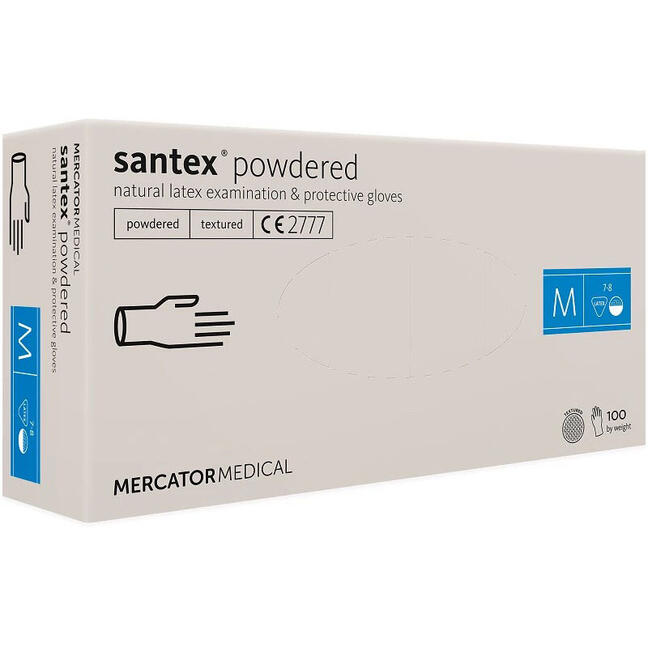Γάντια λατέξ σε σκόνη Mercator Santex M - 100 τεμ