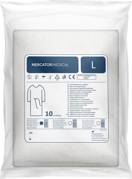 Mercator Hygienický plášť z netkanej textílie (biely) - XXL