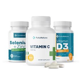 Imun komplet: vitamín C + D3 + selén + zinok