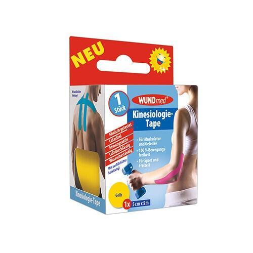 Kinesiology tape - yellow, 5cm x 5m