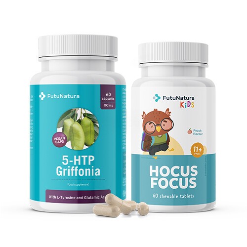 Labākai koncentrācijai: 5-HTP pieaugušajiem + HOCUS FOCUS bērniem