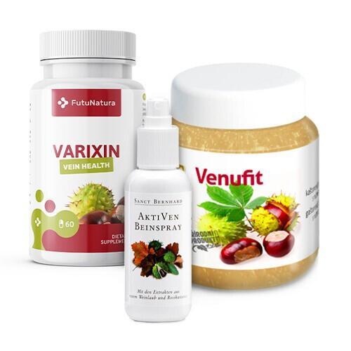 Light feet: Varixin + Spray for tired feet + Chestnut gel
