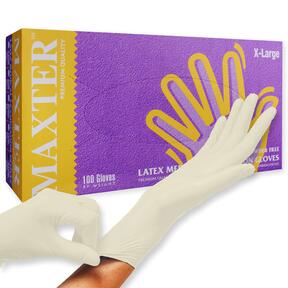 Latexové rukavice MAXTER M bez pudru