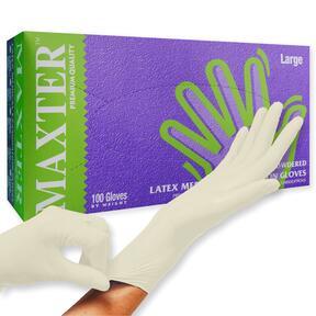 MAXTER M gepoederde latex handschoenen