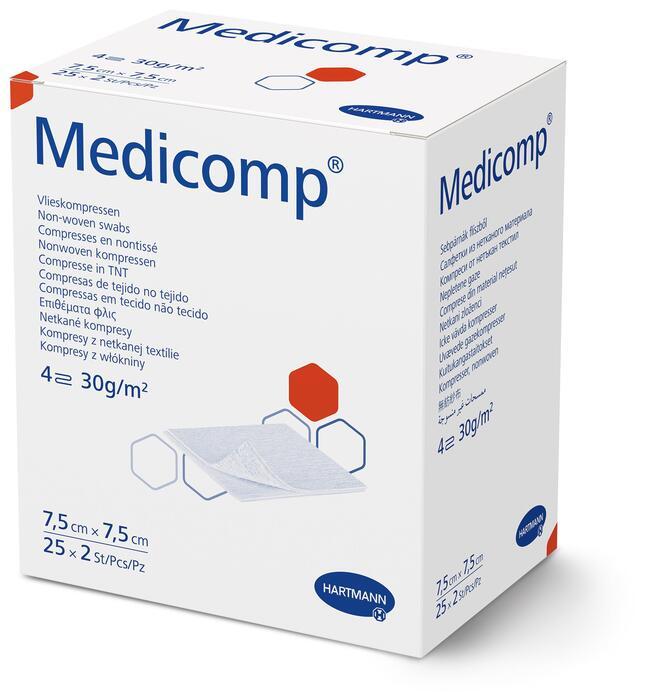 Medicomp® - steril, 4 Schichten - 7,5 x 7,5 cm - 25 x 2 Stück