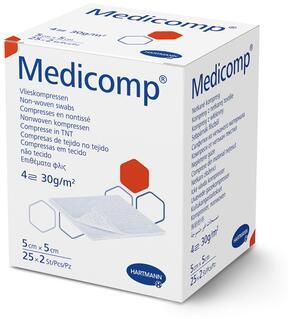 Medicomp® - stérile, 4 couches - 5 x 5 cm - 25 x 2 pièces