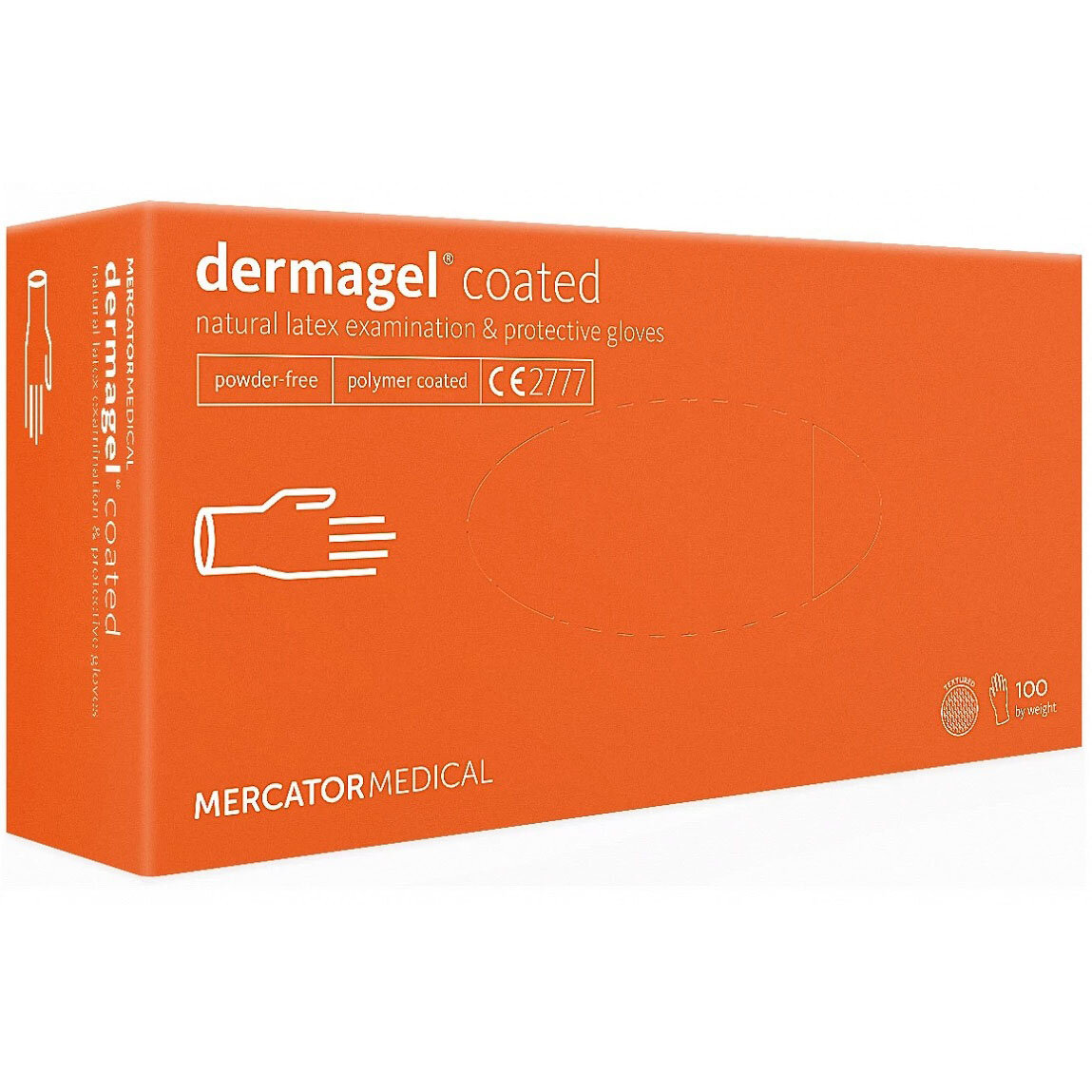 Mercator dermagel pārklāti XL nepulverveida lateksa cimdi - 100 gab.