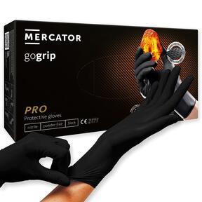 Mercator GoGrip črne XL nitrilne rokavice s teksturo brez prahu