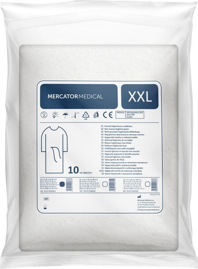 Mercator Hygienický plášť z netkanej textílie (biely) - XXL