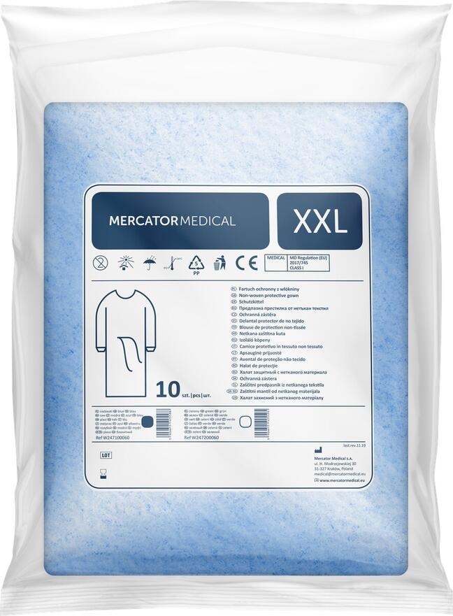 Mercator Hygienický plášť z netkanej textílie (modrý) - XXL