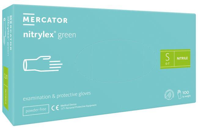 Mercator nitrylex green S безпрахови нитрилни ръкавици - 100 бр.