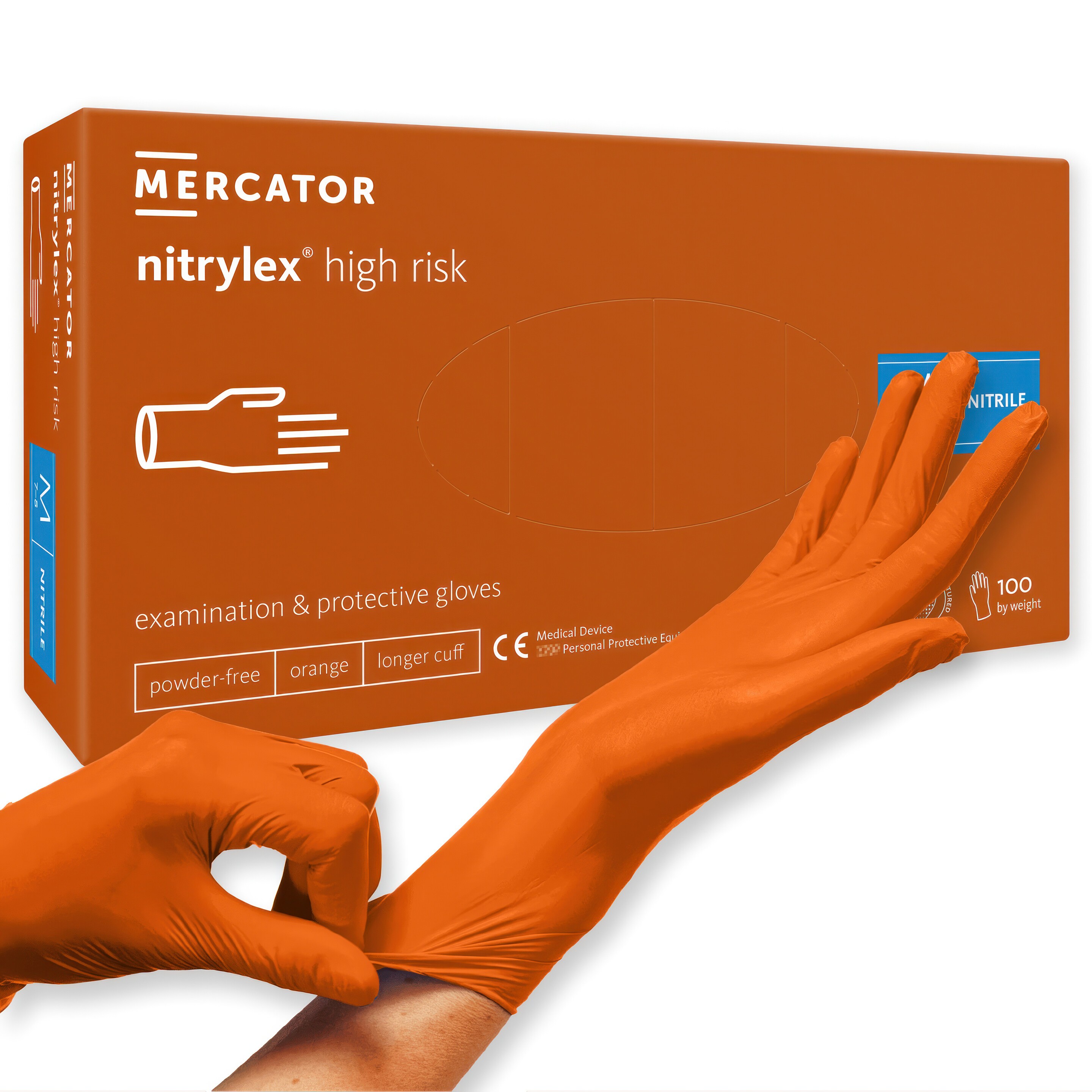 MERCATOR Nitrylex High Risk XL Powder free Nitrile Gloves