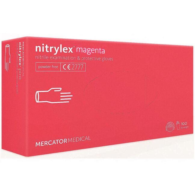 Mercator nitrylex magenta S poedervrije nitril handschoenen - 100st