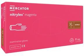 Mercator Nitrylex magenta XL puderfreie Nitrilhandschuhe - 100 Stück
