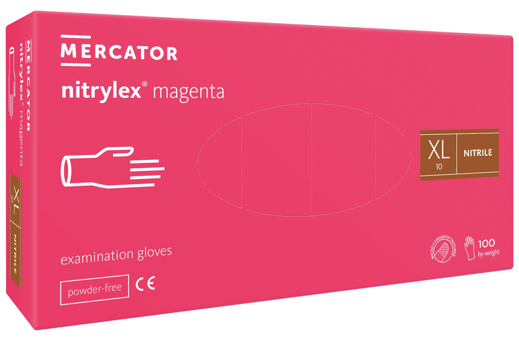 Mercator nitrylex magenta XL pulbervabad nitriilkindad - 100 tk