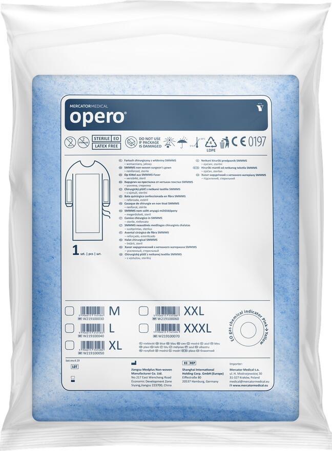 Mercator opero Netkané chirurgické plášte SMMMS – vystužené, sterilné - XXXL