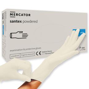 Mercator santex powdered S latexové púdrované rukavice